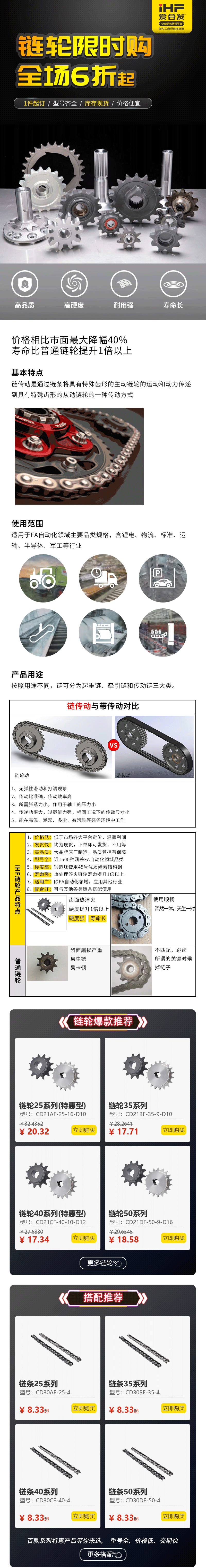 特惠現(xiàn)貨：鏈輪鏈條，成套搭配，更省錢、更耐用！