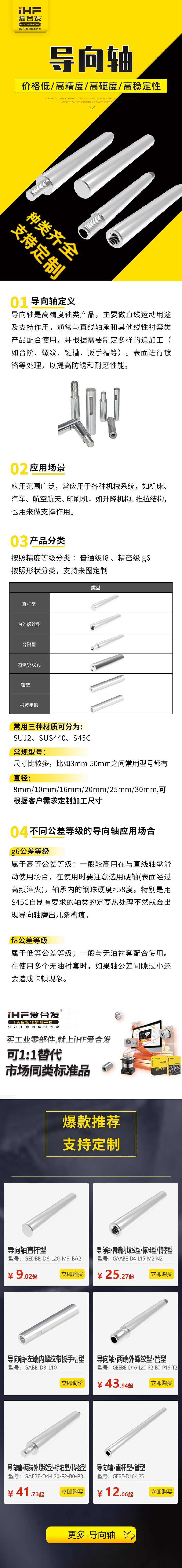 帶你30秒了解導(dǎo)向軸的產(chǎn)品分類，支持定制！